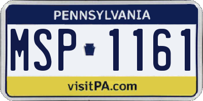 PA license plate MSP1161