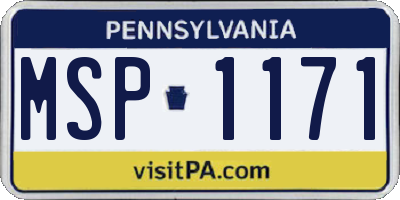 PA license plate MSP1171