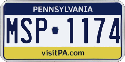 PA license plate MSP1174