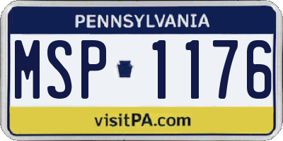 PA license plate MSP1176