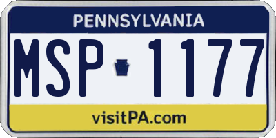 PA license plate MSP1177