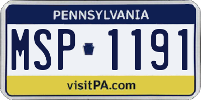 PA license plate MSP1191