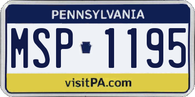 PA license plate MSP1195