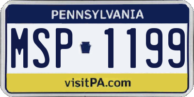 PA license plate MSP1199