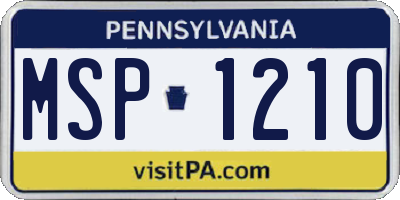 PA license plate MSP1210