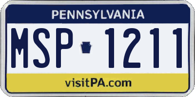 PA license plate MSP1211