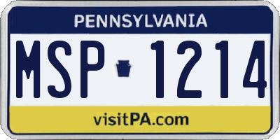 PA license plate MSP1214