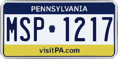 PA license plate MSP1217