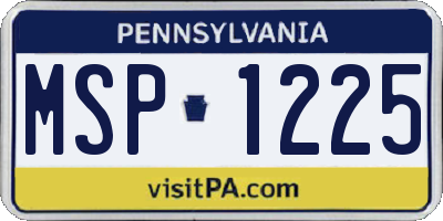 PA license plate MSP1225