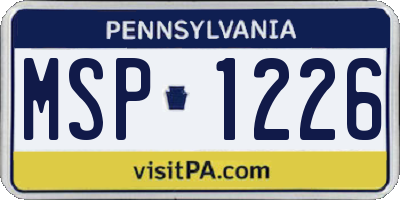 PA license plate MSP1226