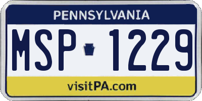 PA license plate MSP1229