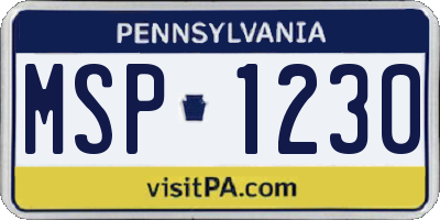 PA license plate MSP1230