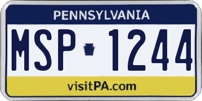 PA license plate MSP1244