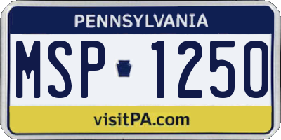 PA license plate MSP1250