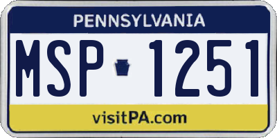 PA license plate MSP1251