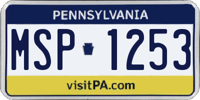 PA license plate MSP1253