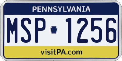 PA license plate MSP1256