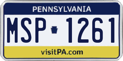 PA license plate MSP1261