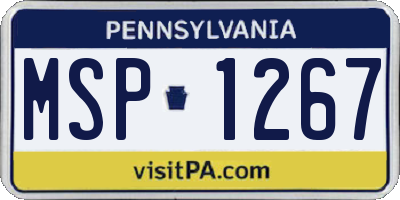 PA license plate MSP1267