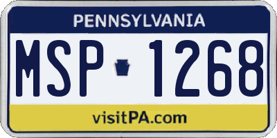 PA license plate MSP1268