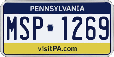 PA license plate MSP1269