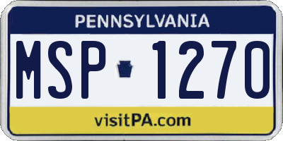PA license plate MSP1270