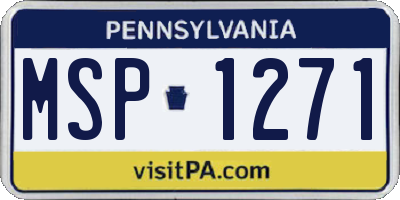 PA license plate MSP1271
