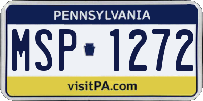 PA license plate MSP1272