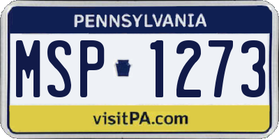 PA license plate MSP1273