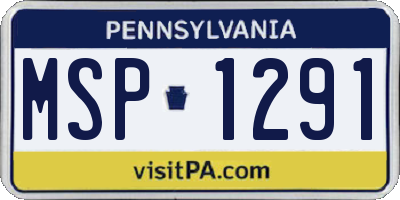 PA license plate MSP1291