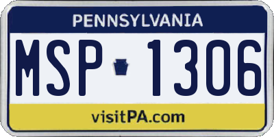 PA license plate MSP1306