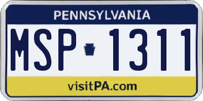 PA license plate MSP1311