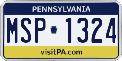 PA license plate MSP1324