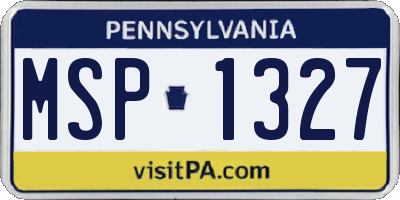 PA license plate MSP1327