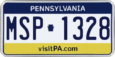 PA license plate MSP1328