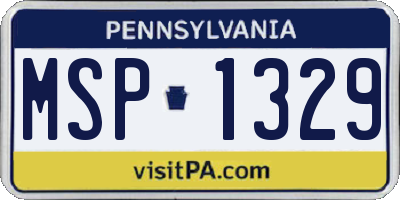 PA license plate MSP1329