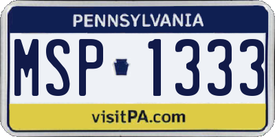 PA license plate MSP1333