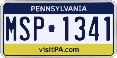 PA license plate MSP1341