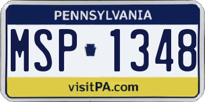 PA license plate MSP1348