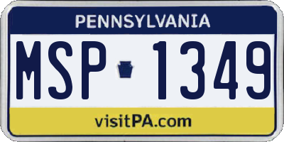 PA license plate MSP1349