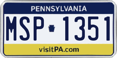 PA license plate MSP1351