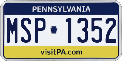 PA license plate MSP1352