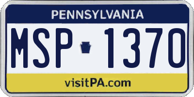 PA license plate MSP1370