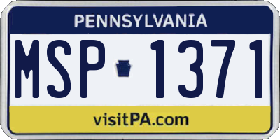 PA license plate MSP1371