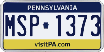 PA license plate MSP1373