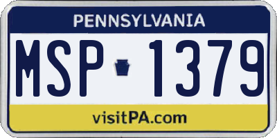 PA license plate MSP1379