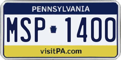 PA license plate MSP1400