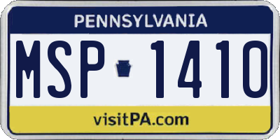 PA license plate MSP1410