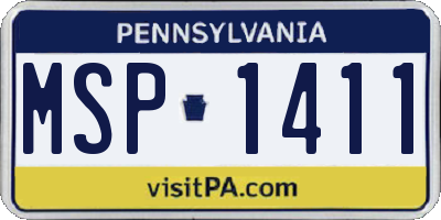 PA license plate MSP1411