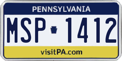 PA license plate MSP1412
